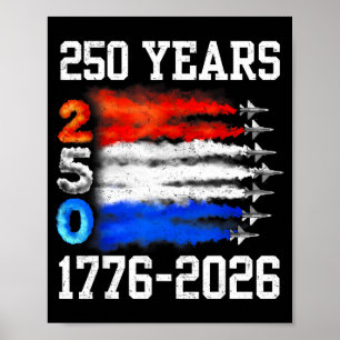 Affiche 250 Ans 1776 2026 250e Vintage 4 juillet Amérique