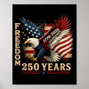 Affiche 250 Ans 1776 2026 Anniversaire Aigle Drapeau Usa 4