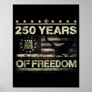 Affiche 250 Ans 250e Anniversaire Américain Drapeau USA 4e