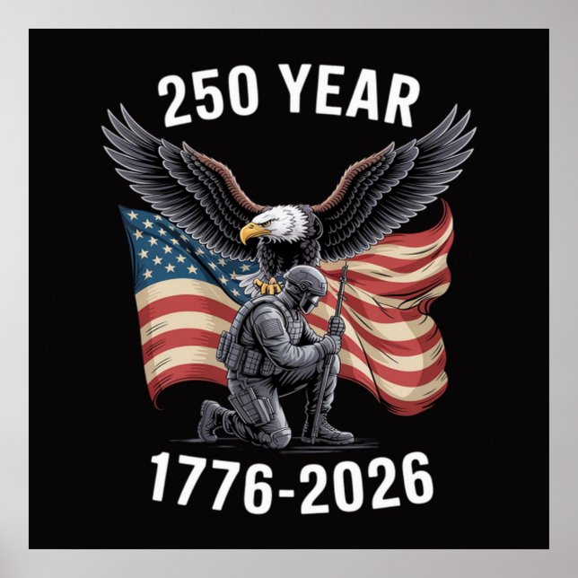 Affiche 250 Ans 250e Anniversaire États-Unis 4 juillet  (Devant)