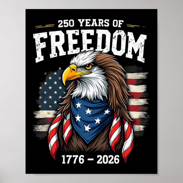 Affiche 250 Ans Aigle Et Drapeau 1776-2026 250e Anniversai (Devant)
