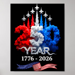 Affiche 250 Ans Américain 1776 2026 250e Anniversaire 4 Ju