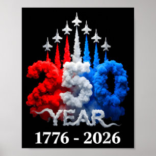 Affiche 250 ans Américain 1776 2026 250e anniversaire USA