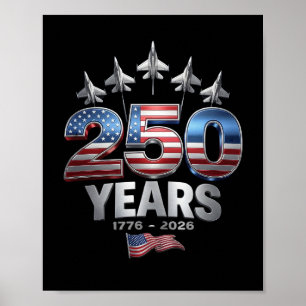 Affiche 250 Ans Américain 1776 2026 250ème USA Patriotique