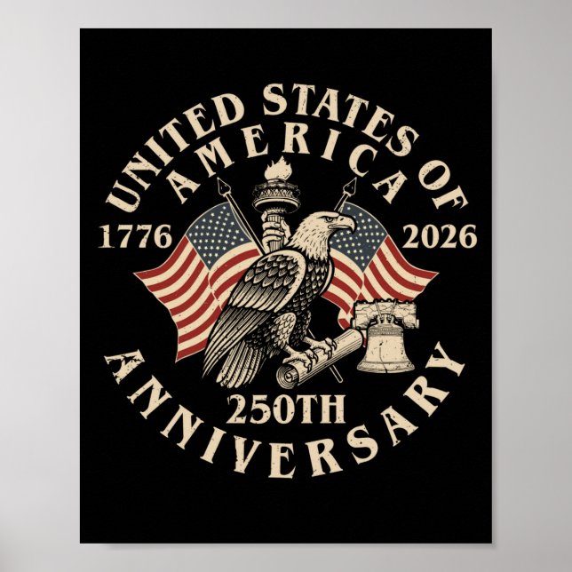 Affiche 250 ans américain 250e anniversaire 1776-2026 4 (Devant)