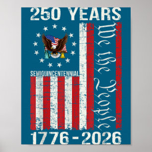 Affiche 250 Ans américain 250e anniversaire États-Unis dra