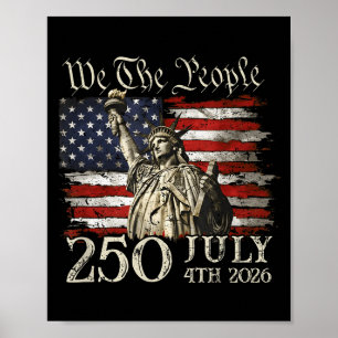 Affiche 250 ans américain 250e anniversaire usa drapeau 4è