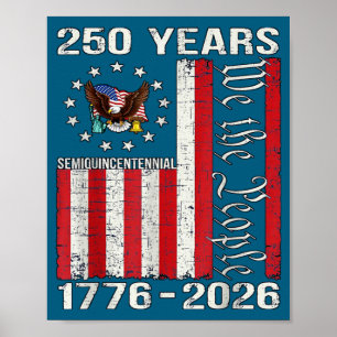 Affiche 250 Ans américain 250e anniversaire usa drapeau am