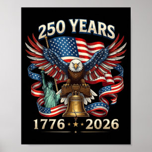 Affiche 250 Ans Américain 250e USA Patriotique 4 juillet