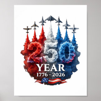 Affiche 250 Ans Américain 250e USA Patriotique 4 juillet