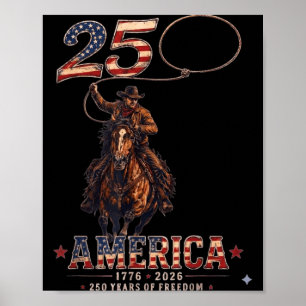 Affiche 250 ans amérique 1776 2026 cowboy 250ème