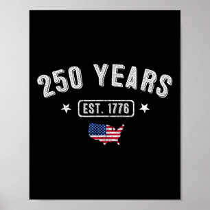 Affiche 250 ans Amérique Anniversaire1776 250e anniversair