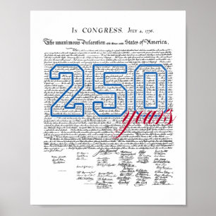 Affiche 250 ans Amérique Anniversaire 250e indépendance D