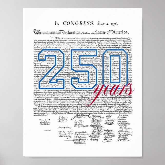 Affiche 250 ans Amérique Anniversaire 250e indépendance D (Devant)