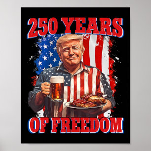 Affiche 250 Ans Amérique Trump 4 juillet 2026 Liberté Indé