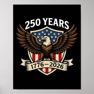 Affiche 250 Ans Anniversaire Américain 1776-2026 Aigle USA