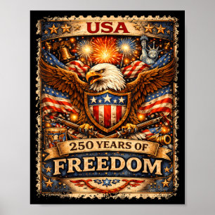 Affiche 250 Ans Anniversaire Américain 1776-2026 Drapeau U