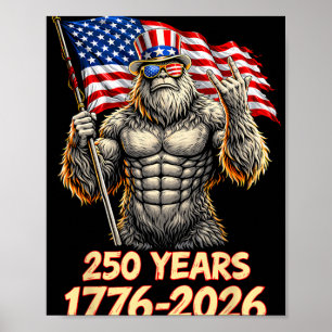Affiche 250 Ans Anniversaire Amérique 1776 2026 Bigfoot 4t