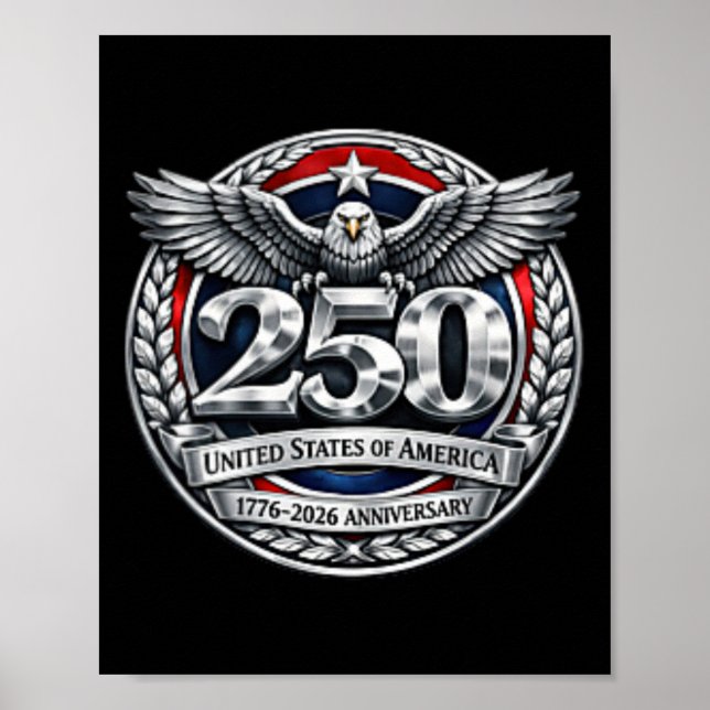 Affiche 250 Ans Anniversaire Amérique 250e Indépendance D (Devant)