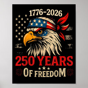 Affiche 250 Ans Anniversaire Drapeau Américain USA 250ème
