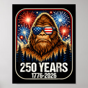 Affiche 250 Ans Bigfoot Patriotique 1776-2026 250ème
