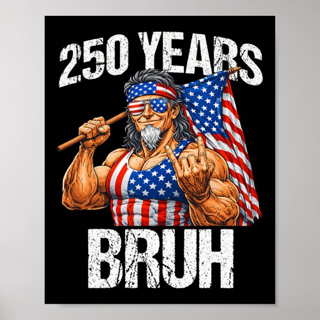 Affiche 250 Ans Bruh Oncle Sam Panneau 250e Anniversaire (Devant)