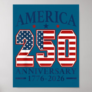 Affiche 250 ans d'Amérique anniversaire 250e indépendance