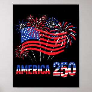 Affiche 250 ans d'Amérique Anniversaire 250e Indépendance