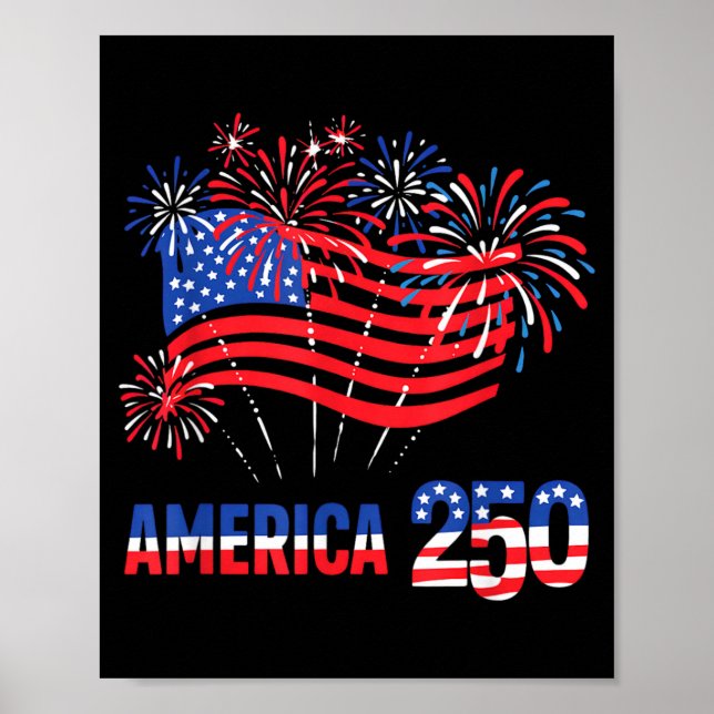 Affiche 250 ans d'Amérique Anniversaire 250e Indépendance (Devant)