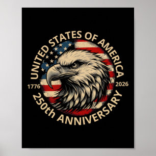 Affiche 250 Ans d'Amérique Anniversaire 250e Indépendance