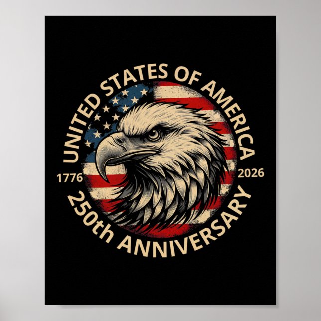 Affiche 250 Ans d'Amérique Anniversaire 250e Indépendance  (Devant)