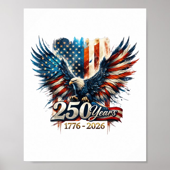 Affiche 250 Ans d'Amérique Anniversaire 250e Indépendance  (Devant)