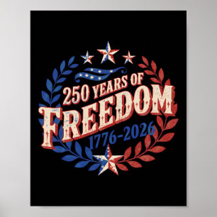 Affiche 250 Ans d'Amérique Anniversaire 250e Indépendance
