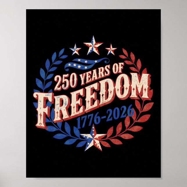 Affiche 250 Ans d'Amérique Anniversaire 250e Indépendance  (Devant)