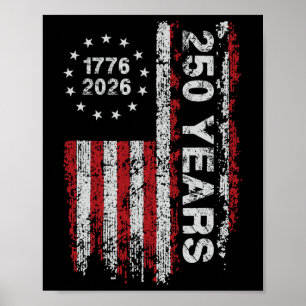 Affiche 250 Ans d'Amérique Anniversaire 250e Indépendance