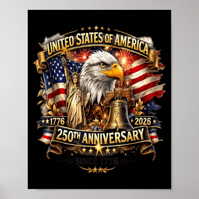 Affiche 250 ans d'anniversaire de l'Amérique 250e Indépend (Devant)