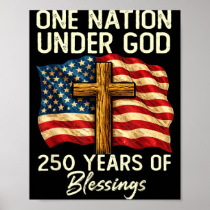 Affiche 250 ans de bénédiction nation chrétienne USA 250e