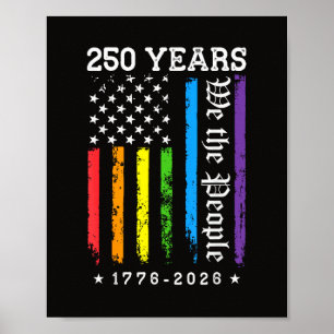 Affiche 250 Ans de Drapeau de Fierté LGBT Américain 250e A