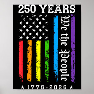 Affiche 250 ans de l'anniversaire américain 250e LGBT