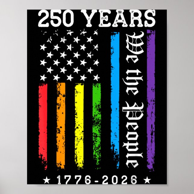 Affiche 250 ans de l'anniversaire américain 250e LGBT (Devant)