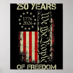 Affiche 250 Ans de Liberté 1776-2026 250e Anniversaire USA