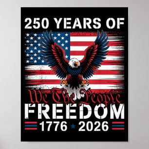 Affiche 250 Ans De Liberté 1776–2026 Aigle Patriotique Nou