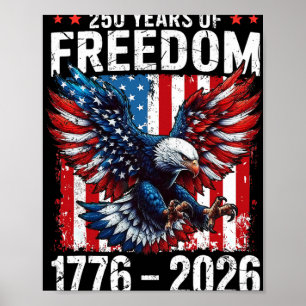 Affiche 250 Ans De Liberté 1776 2026 Patriotique Ld Aigle