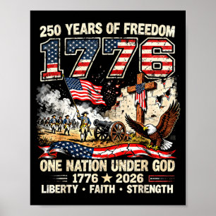 Affiche 250 ans de liberté 1776 une nation sous dieu États