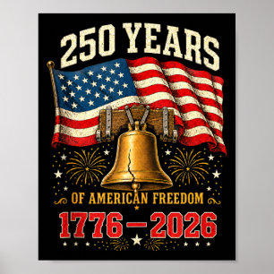 Affiche 250 ans de liberté américaine patriotique rétro us