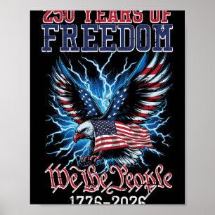 Affiche 250 Ans de Liberté Drapeau Américain Us 250e Anniv