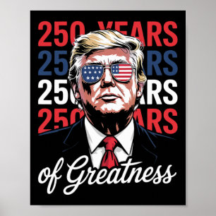 Affiche 250 Ans De Liberté - Drôle Donald Trump Semiquin