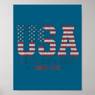 Affiche 250 ans de liberté États-Unis 1776 2026 4 juillet