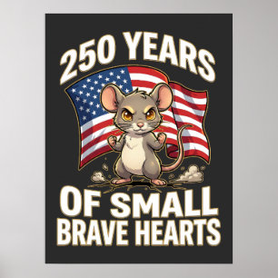 Affiche 250 Ans de Petits Cœurs Courageux Art de Souris
