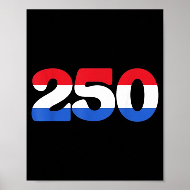 Affiche 250 ans d'indépendance 250e anniversaire juillet (Devant)